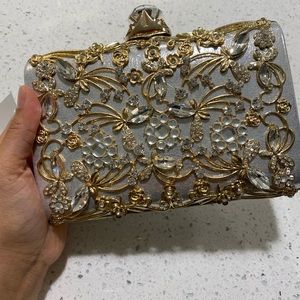 Silver gold clutch